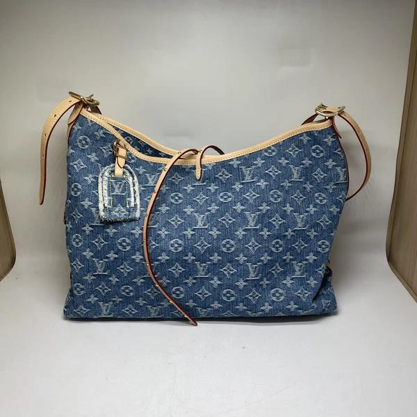 95新 LouisVuitton/路易威登 范大范carryall中号丹宁斜挎包/6151