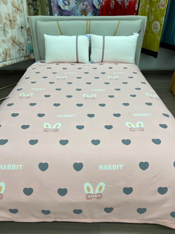 双人被套AB版（兔耳朵 粉）尺寸2X2.3米亲肤柔软舒适超柔款