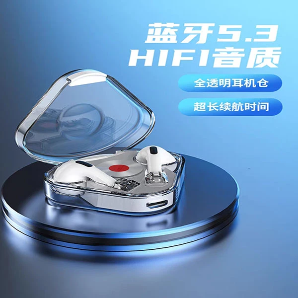 新疆包邮新款透明无线蓝牙电竞触控降噪运动久戴不痛苹果安卓通用