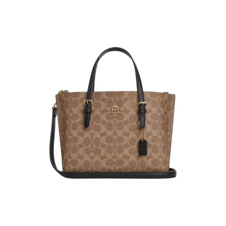 COACH/蔻驰 CV965 IMQRX MOLLIE 美拉德色拼黑托特包 25*12.5*19