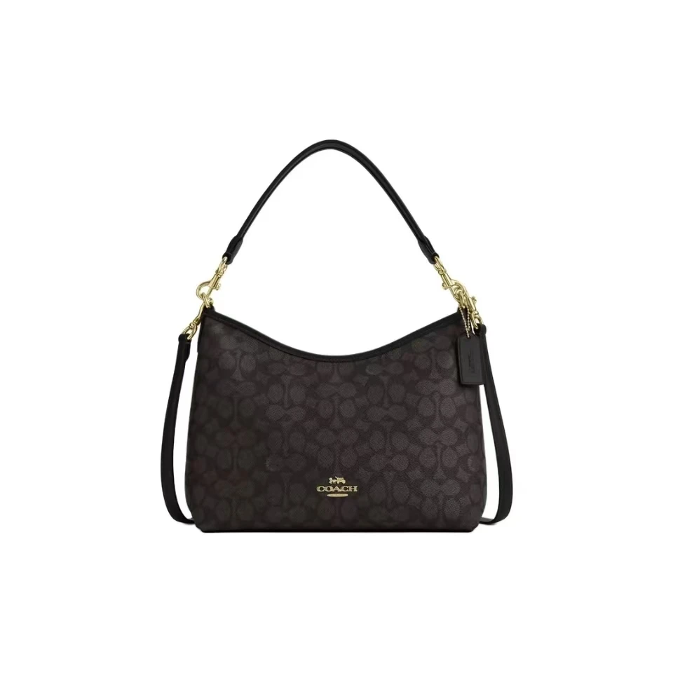 COACH/蔻驰 CV975 IMXAQ LAUREL 棕老花流浪包带暗标 31*10*23