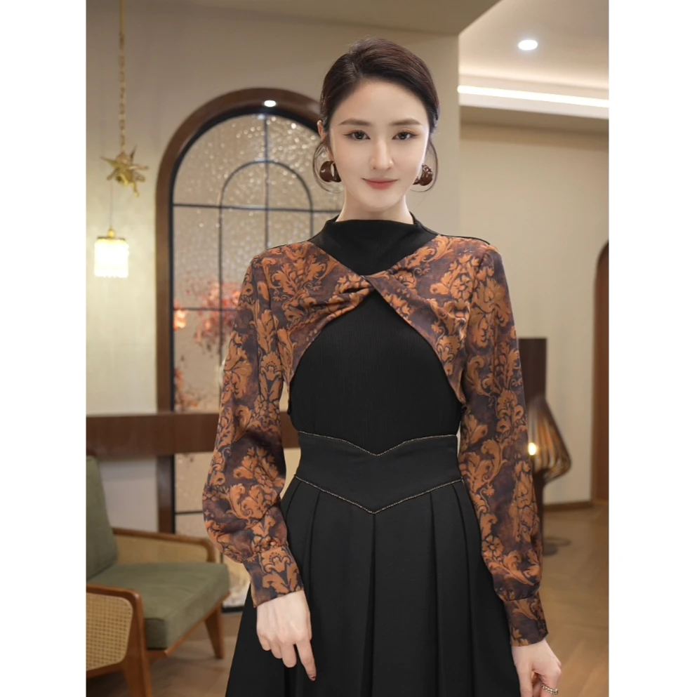 唐熹现货2025春季新款【ZM24-Q622】含绵羊毛针织衫黑色套头毛衣女