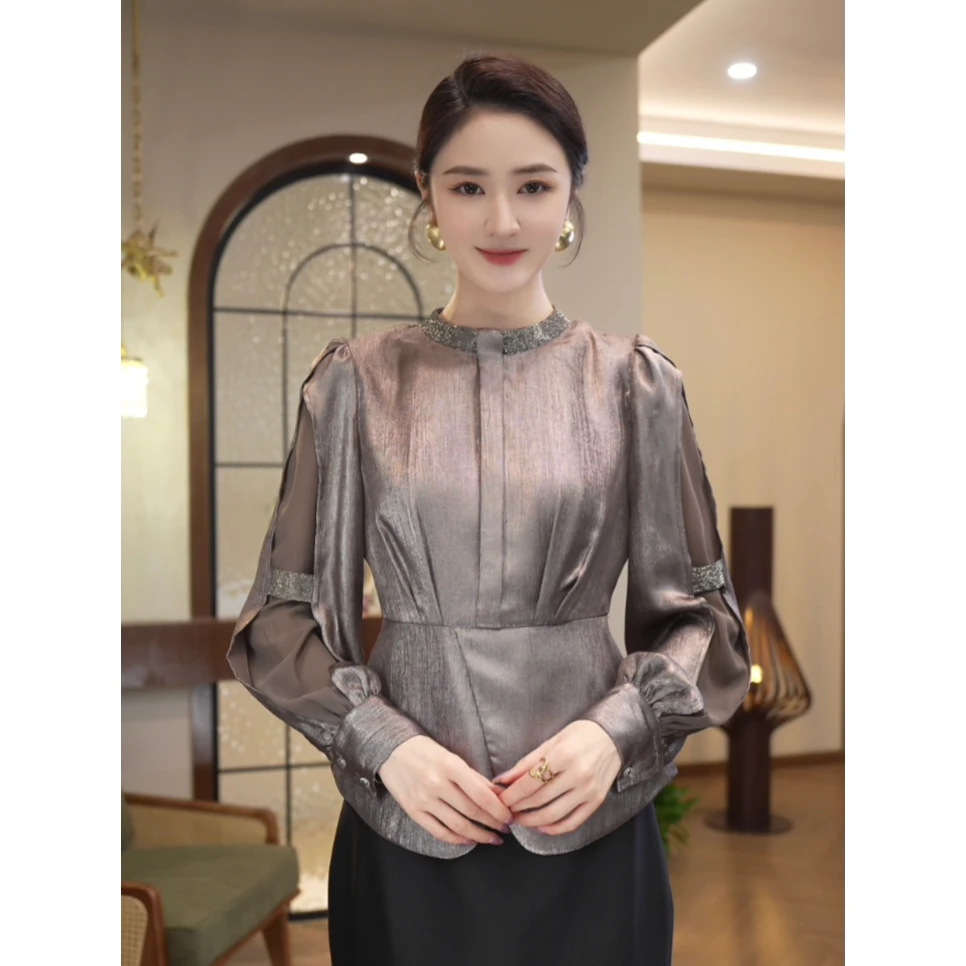 现货2025春秋季新款【LT24-Q556】气质小众设计感时尚长袖上衣女装