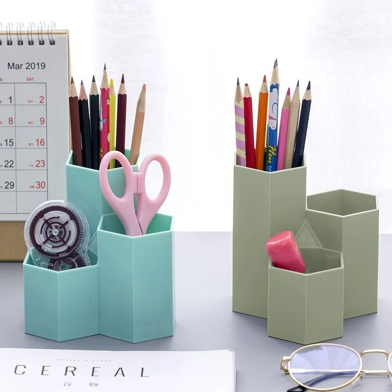 桌面笔筒收纳盒大容量创意多功能办公室摆件学生文具用品轻奢风y