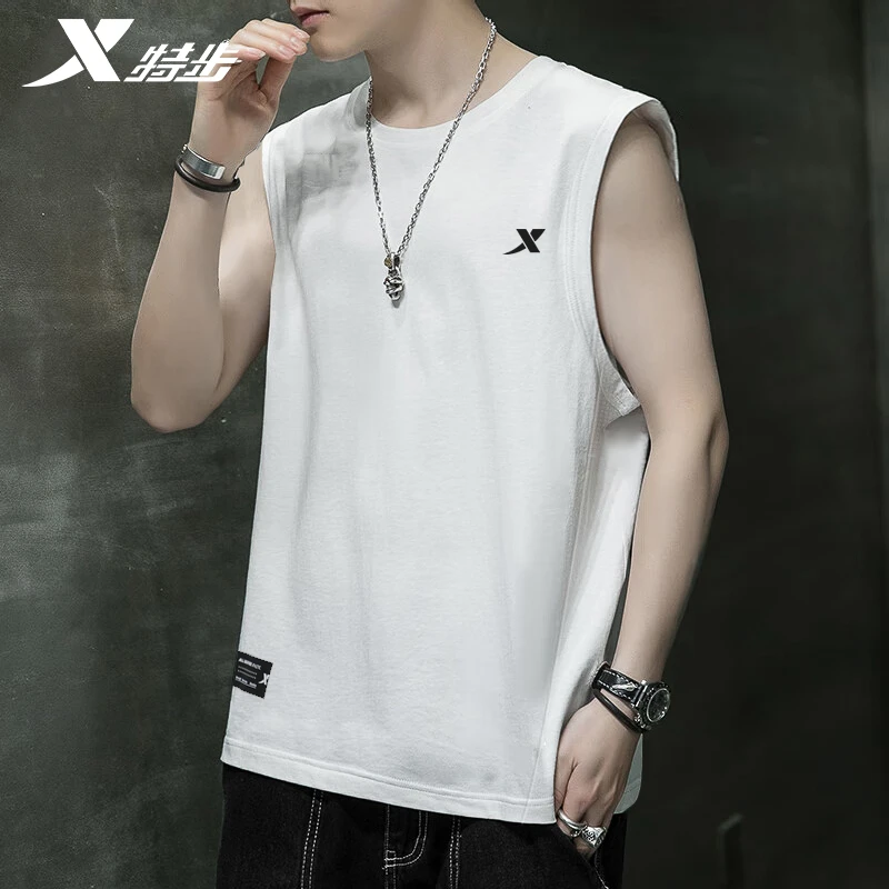 特步背心2025秋季国人竞速专业马拉松无袖速干透气大码运动服男款