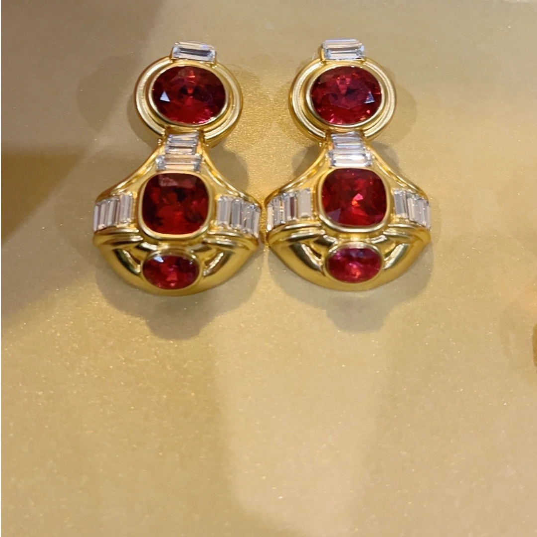 铜合金耳饰 王妃的珍宝--法式奢华重工耳环