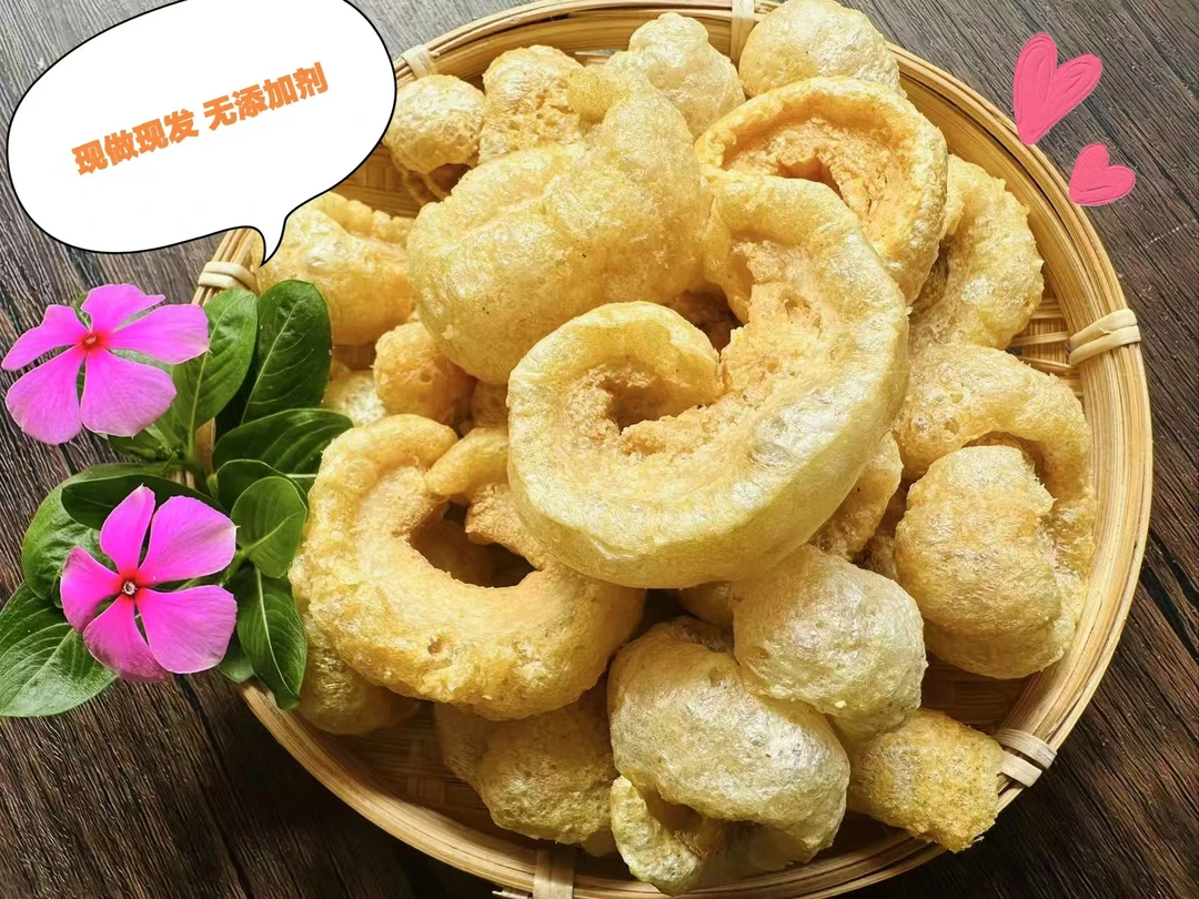 健康营养炒菜凉拌菜潮汕特产小零食炸猪皮炸扑肉猪肉皮包邮