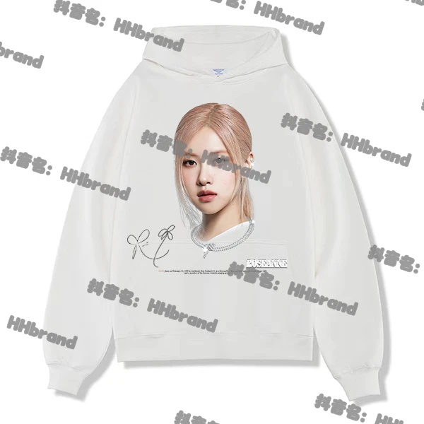 美式朴彩英rose大头原创重磅潮牌数码直喷印花纯棉宽松长袖男女