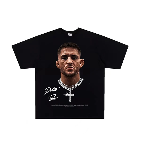 HHbrand- ufc钻石普瓦里尔男女同款t恤美式复古纯棉短袖280克重磅