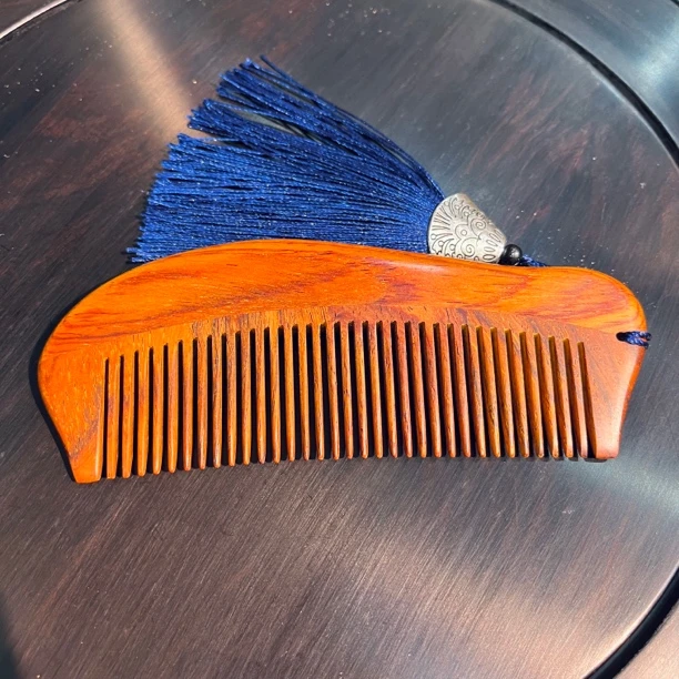 【榫卯结构】大红酸枝梳子榫卯结构木艺