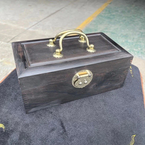 【榫卯】紫光檀双提手首饰文玩盒饰品箱类