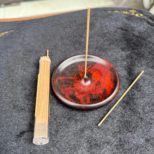 【香插+线香】老挝大红酸枝香插底座木雕工艺