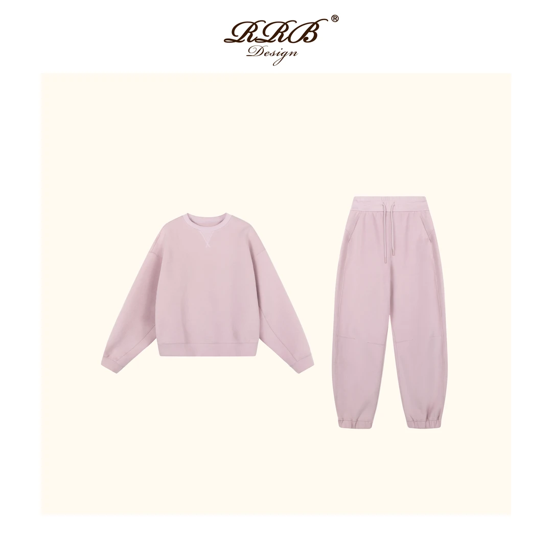 RRB Design「悠享日常」定制科耐丽空气层美式复古圆领卫衣套装