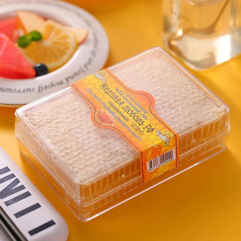 俄罗斯风味蜂巢蜜天然椴树雪蜜封盖百花蜜克每盒营养食品0g笋