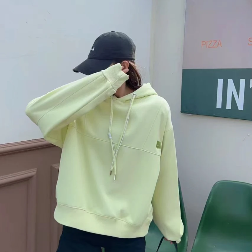 女款爆款2024新款洋气微胖女装上衣遮肚子初二初三学生卫衣带帽子