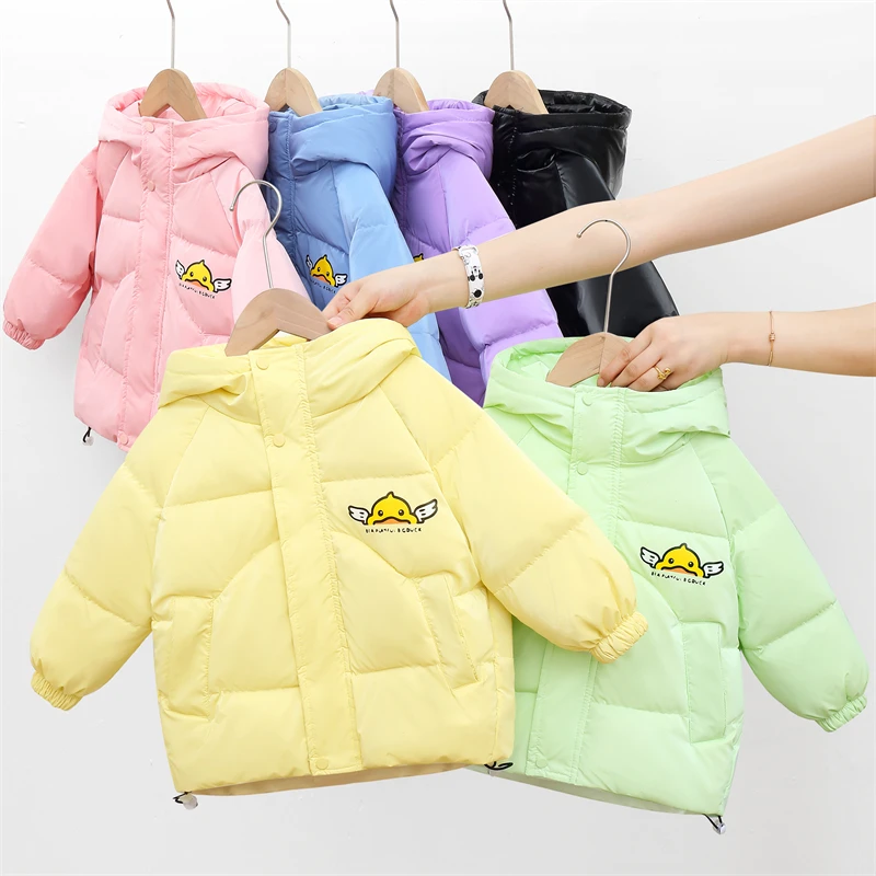男孩三防免洗羽绒服外套男女宝冬装儿童鸭绒服加厚中长款小黄鸭