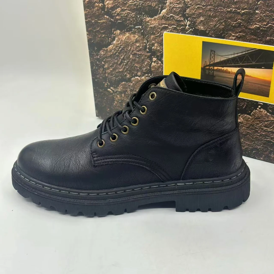 男士牛皮马丁靴 冬季加绒保暖时尚短靴（6631）