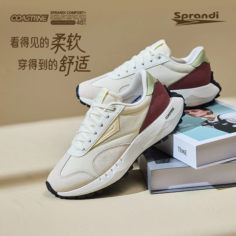 Sprandi斯潘迪海岸线3.0丨夏季复古跑步厚底运动鞋女子柔软休闲鞋