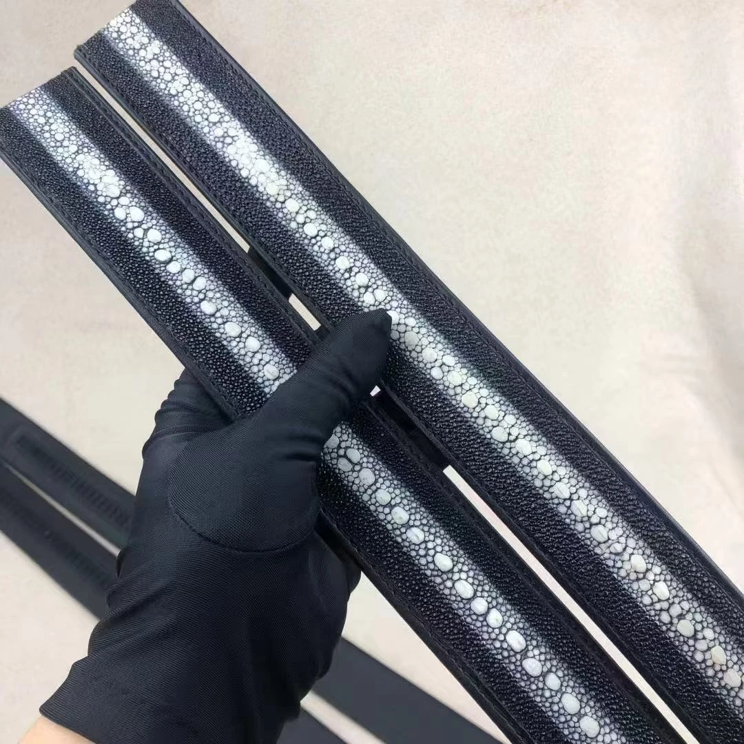 珍珠鱼皮  板扣/自动扣 男士腰带 时尚 百搭 耐磨男士腰带