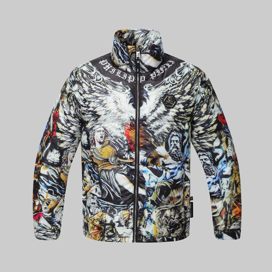 2024新款羽绒服 男士彩绘色亮面时尚鸭绒夹克外套