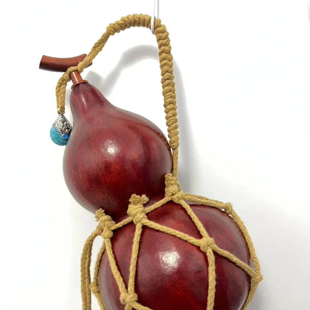 天然葫芦网兜酒葫芦装热水酒葫芦随身可背葫芦网兜酒葫芦网兜麻绳