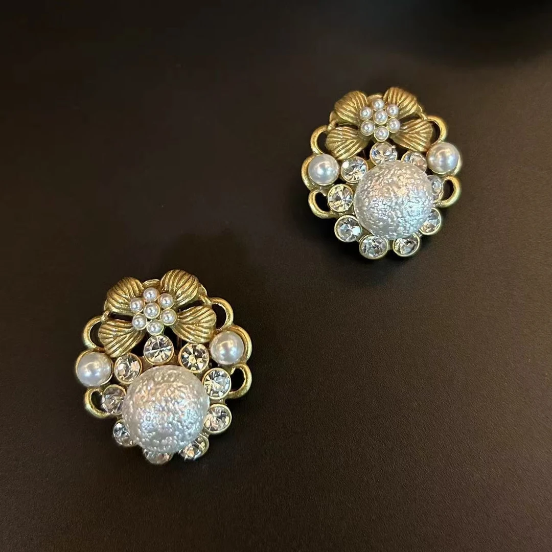 合金亚克力耳饰 2380 气质时尚百搭简约两戴中古小众vintage耳环