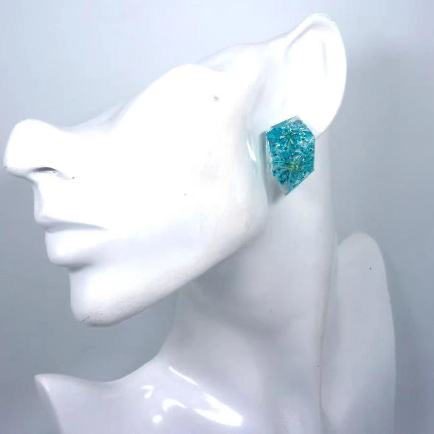 合金亚克力耳饰 2448气质轻奢时尚百搭复古烧蓝中古设计师耳饰