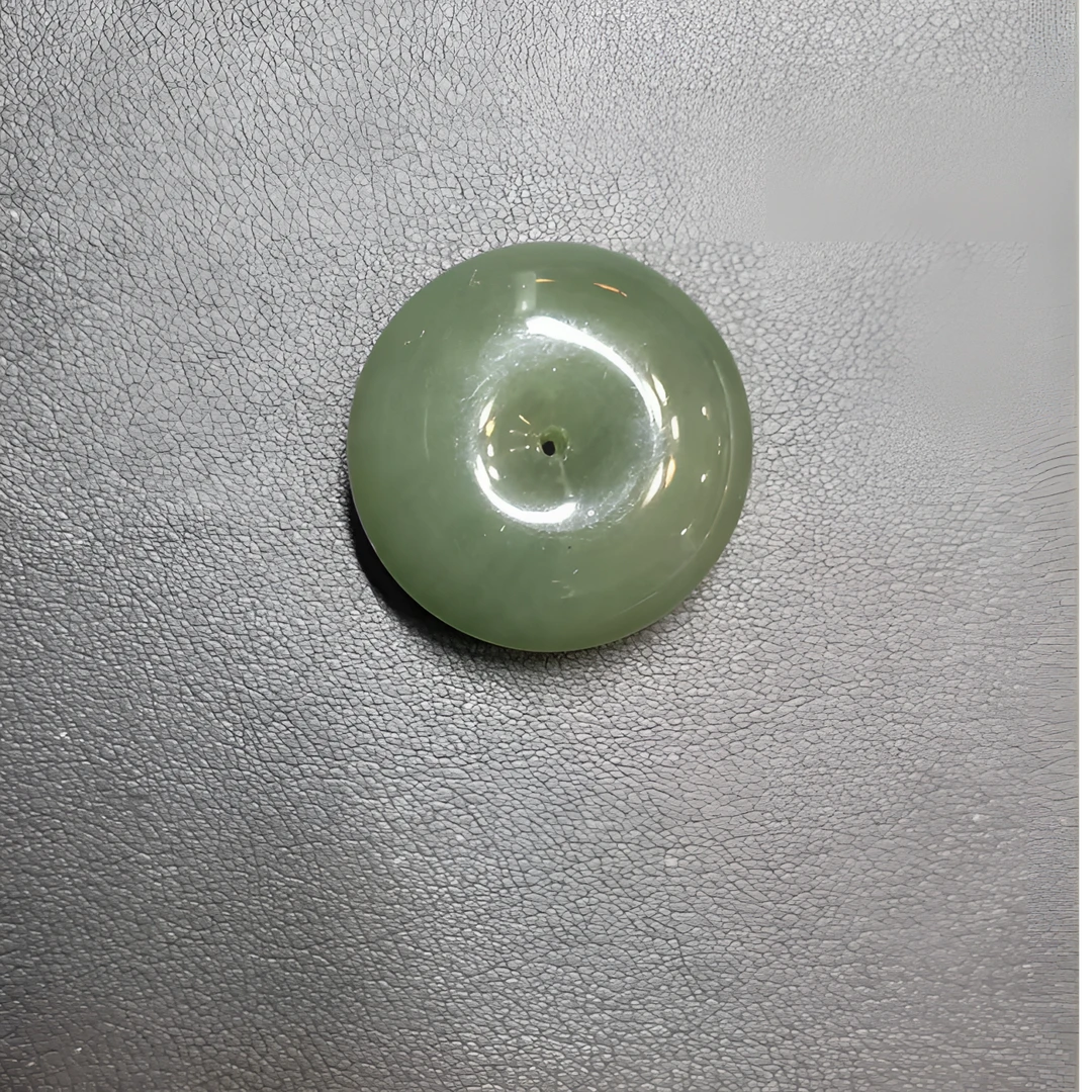 和田玉青海料一细高冰深湖水25厚装平安扣精美时尚复古