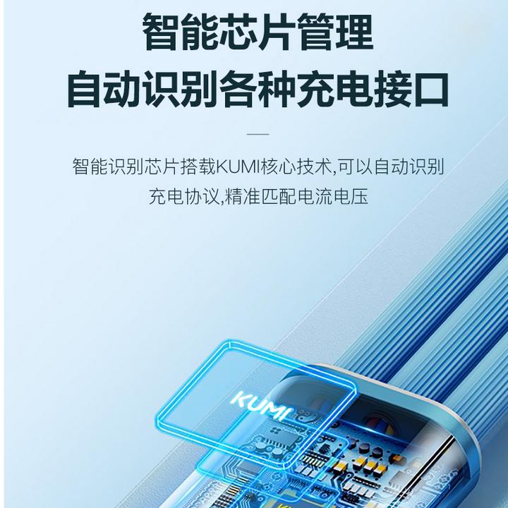 KUMI/库觅仙人掌Y6充电线一拖三快充头三合一安卓适用于三星苹果