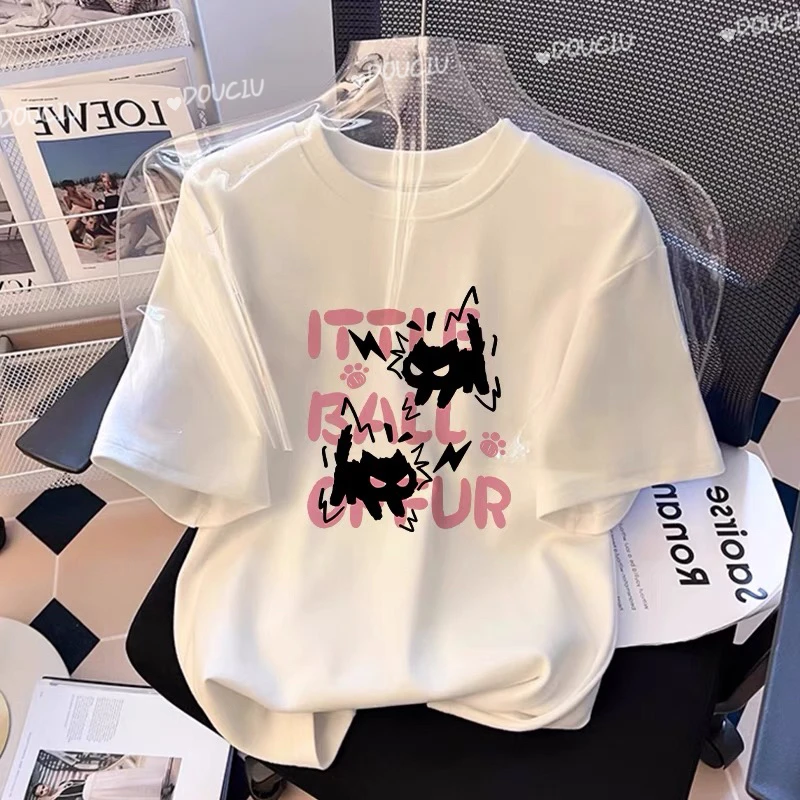 中大童纯棉百搭宽松短袖T恤衫学生日系休闲洋气可爱男女儿童上衣