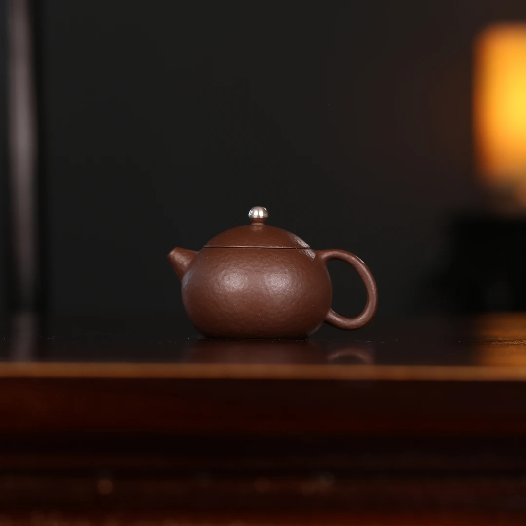 【锤纹包银西施】围炉夜话宜兴自营款紫砂壶高端茶器实用器100CC
