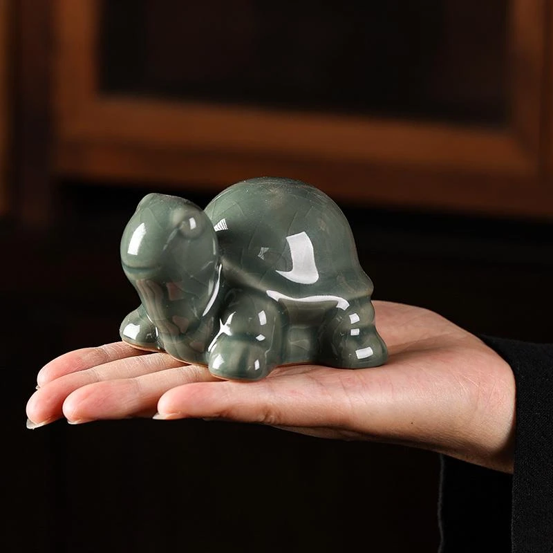 可养哥窑龟仙人茶宠迷你乌龟茶桌茶台小摆件家用功夫茶具配件摆设