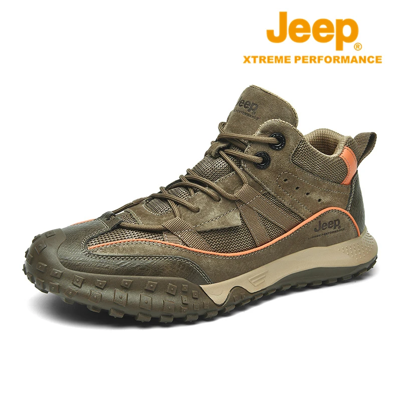 JEEP/吉普男鞋秋季登山鞋户外运动休闲鞋防滑徒步鞋时尚高帮鞋男