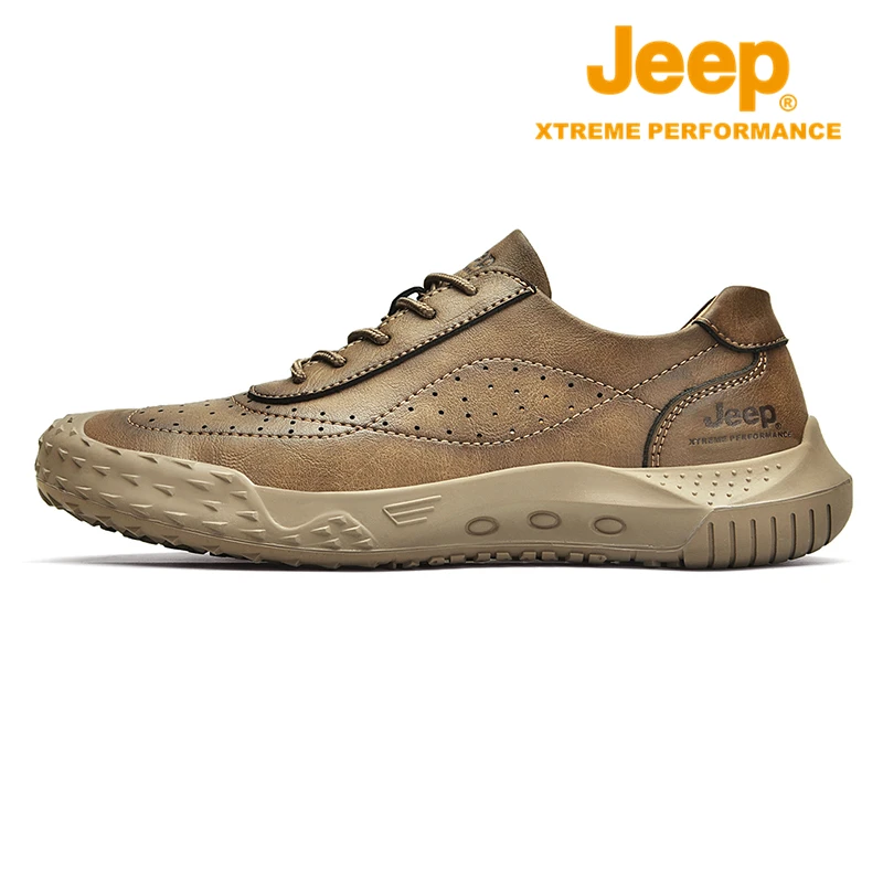 JEEP/吉普户外低帮休闲男鞋春季时尚百搭防滑耐磨透气登山鞋子男