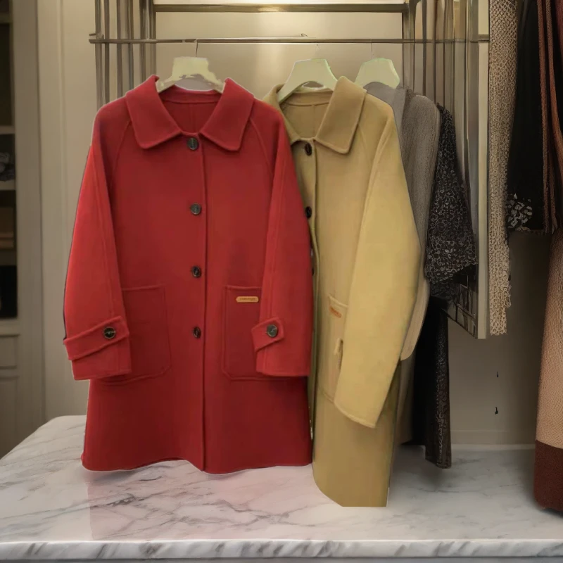 【井施】W时尚百搭毛呢大衣外套N 03