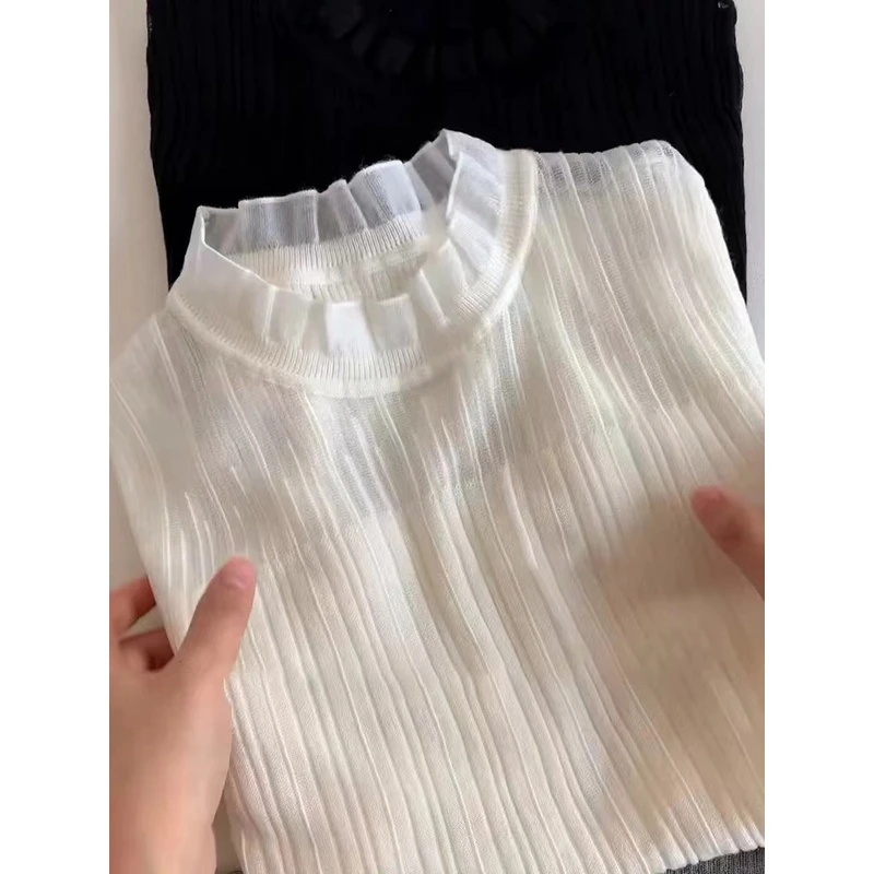 【井施】Z 2300 159    时尚气质蕾丝领针织衫