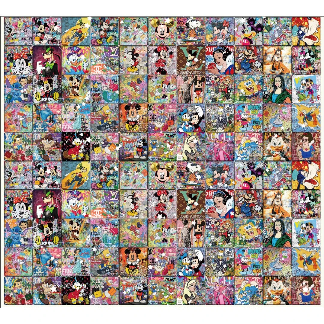 【炫彩迪士尼2】4CM亚克力片片透明贴片双面3个厚DIY小饰品潮玩