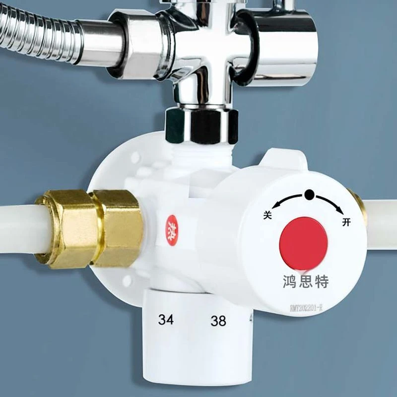 智能恒温混水阀太阳能热水器冷热水调节淋浴家用明装