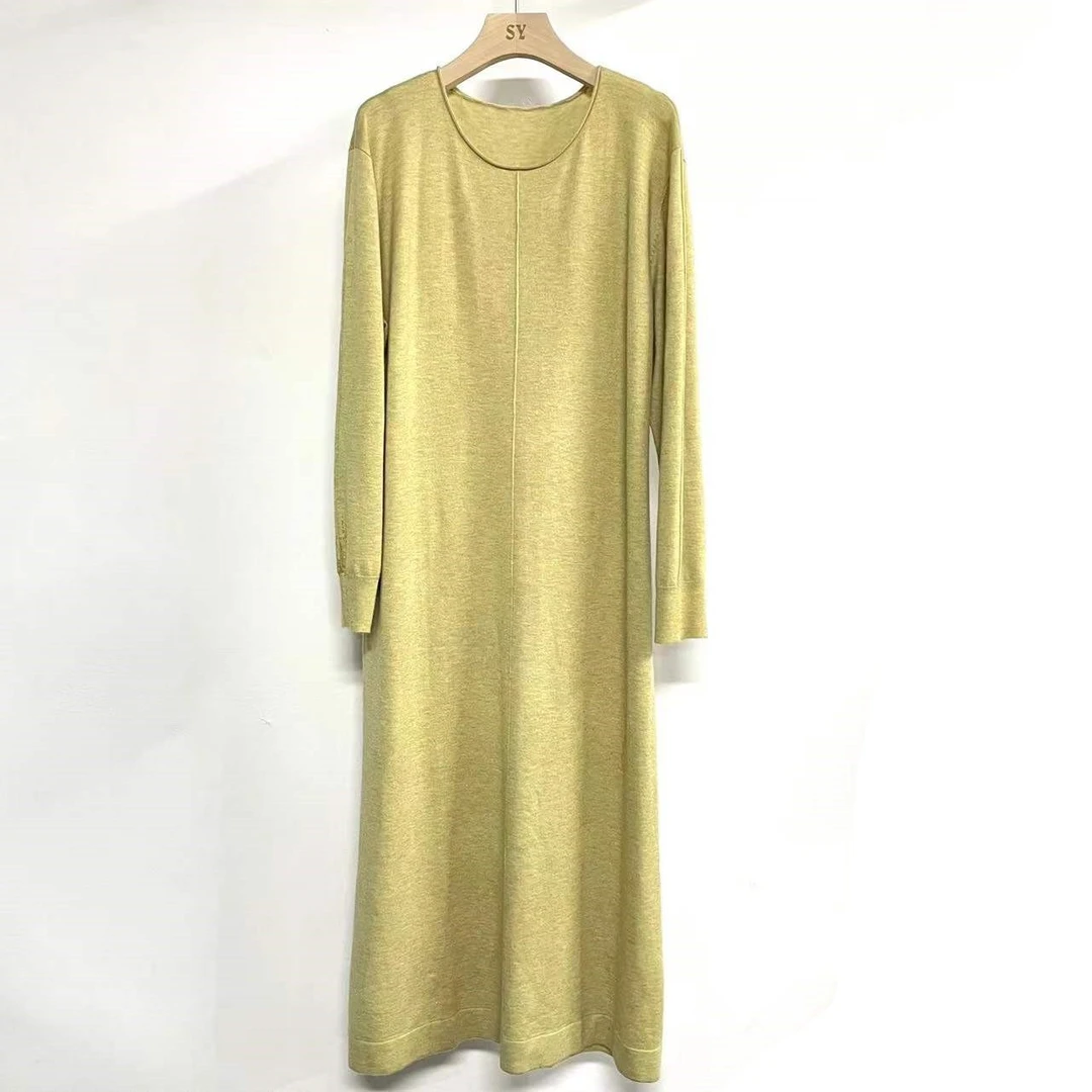 LXJ22015圆领长袖宽松连衣裙