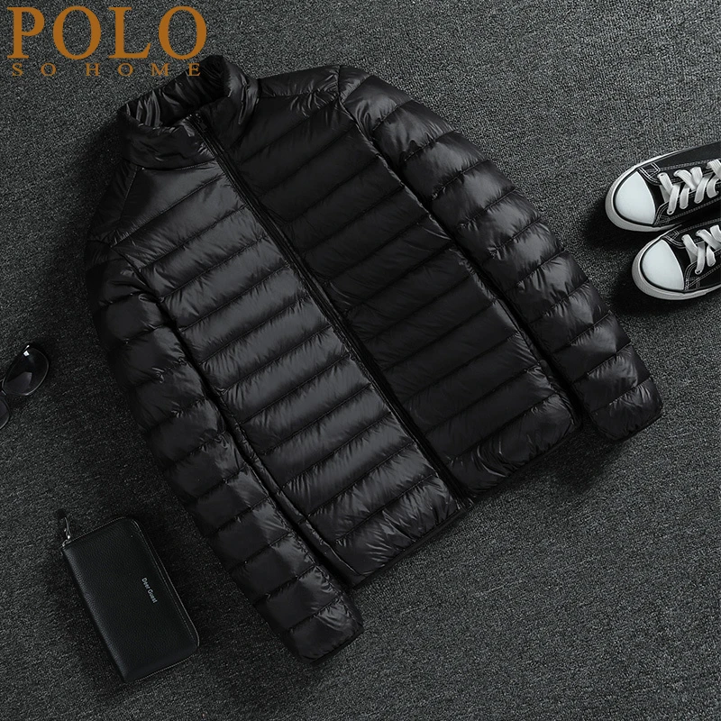 保罗滑雪轻薄羽绒服男士短款秋冬季新品保暖内胆内搭大码立领外套