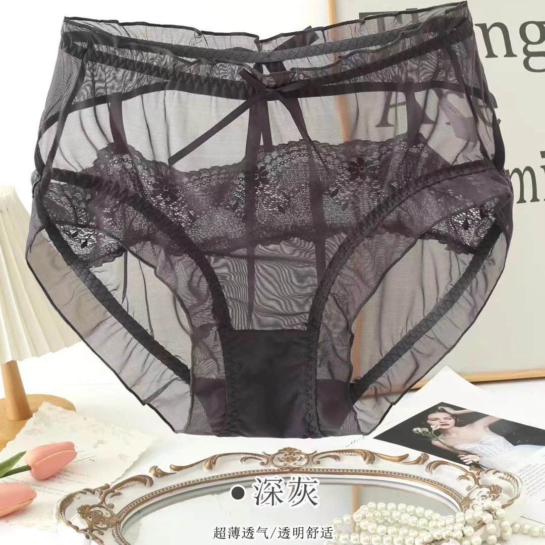 3918(一盒3条)100-180斤大码女士内裤性感蕾丝舒适夏季透气