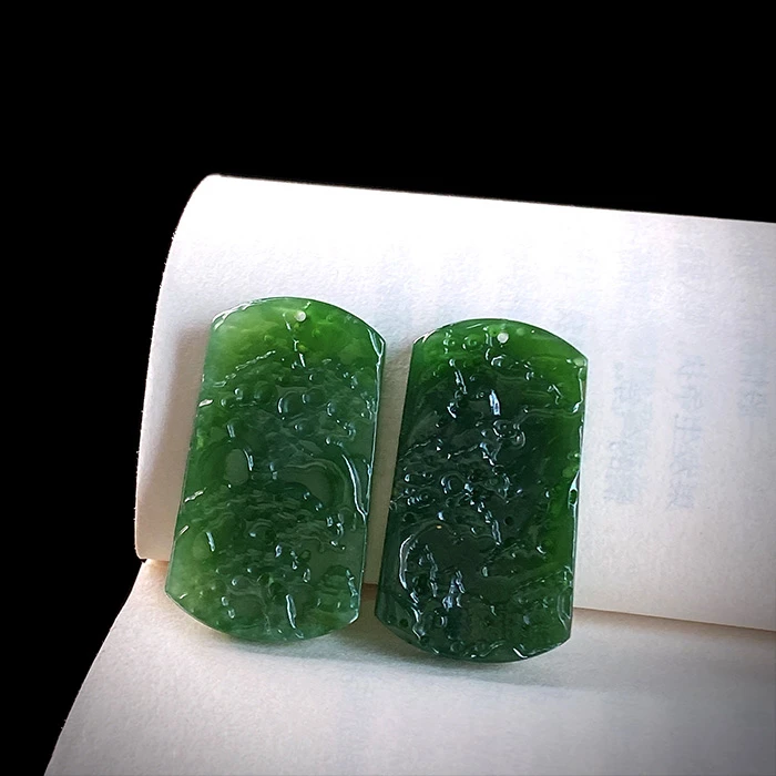 1888/(ZY888-350) 和田玉精雕山水牌吊坠/多样性发/一件