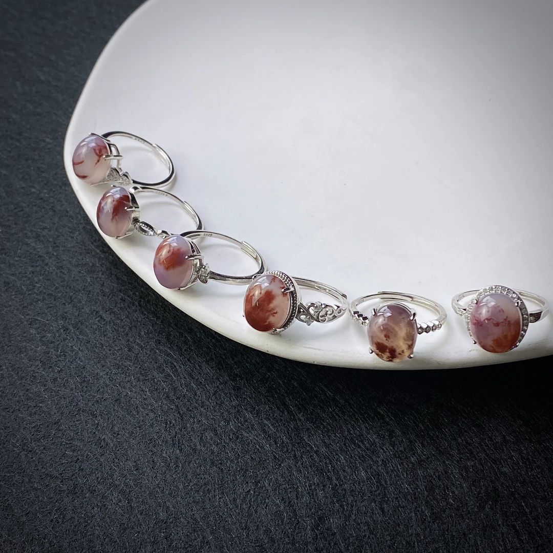 1006/原矿无注胶 南红赤焰戒指精美设计/多样性发/一件