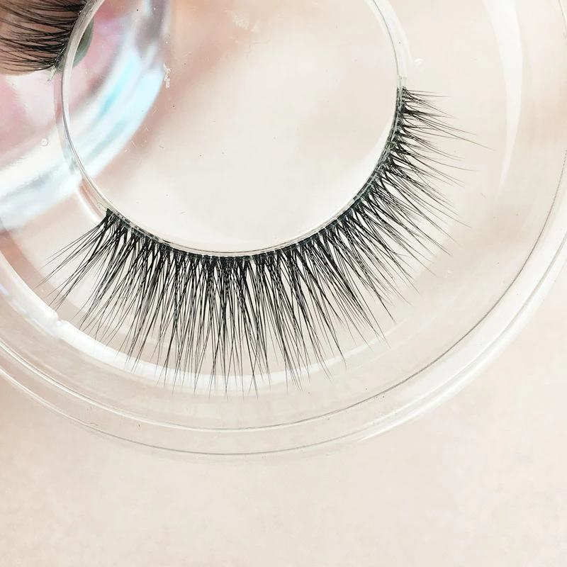 1对 超自然婴儿直毛假睫毛柔软透明浓密眼尾拉长素颜仿真眼睫毛女