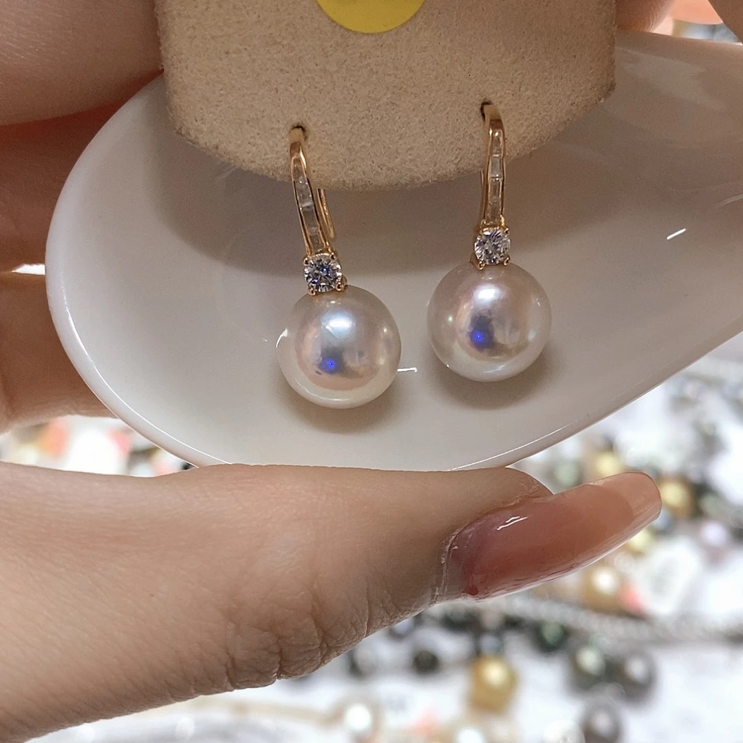 淡水珍珠耳饰银S925镶嵌