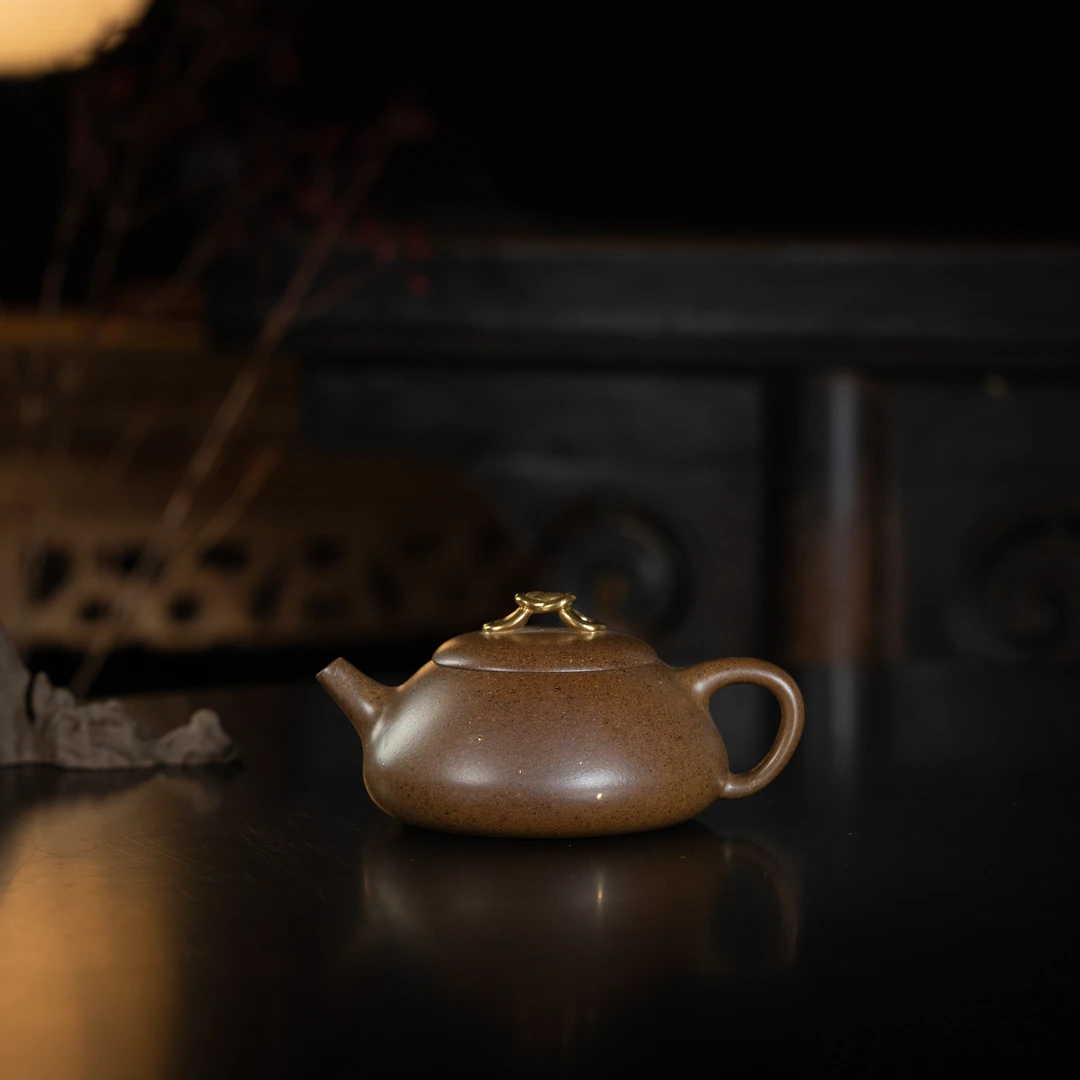 【龙德堂】柴烧系列 如意瓢（点金）徐云制 原矿青段 185cc 紫砂壶