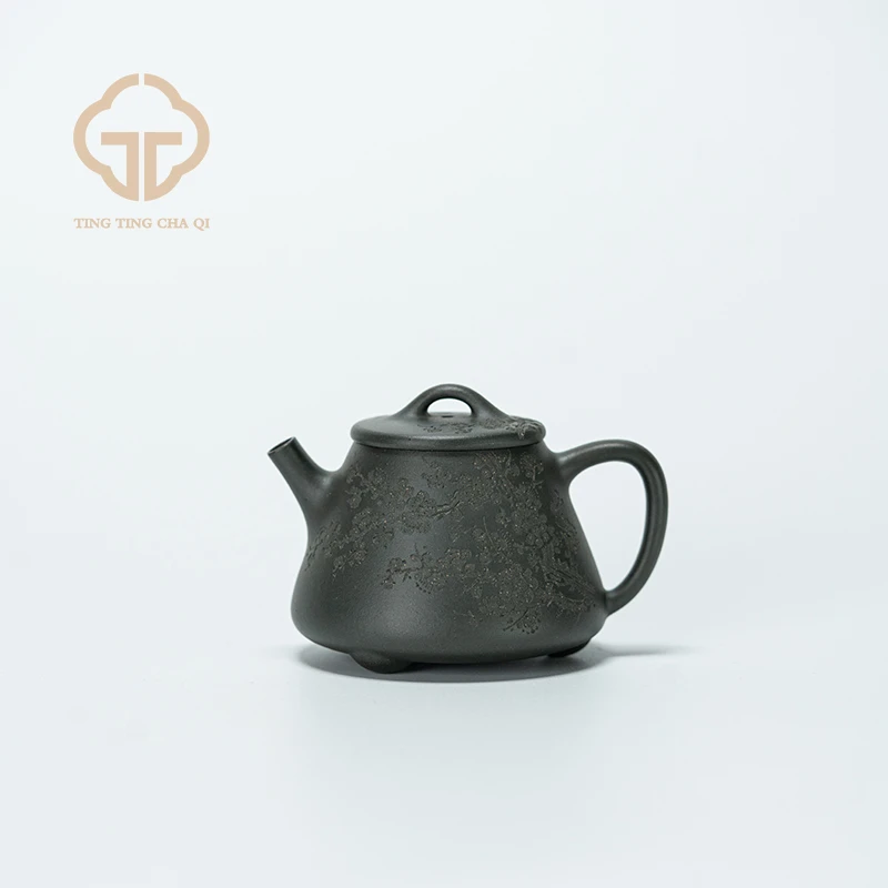 珽珽茶器 高瓢(刻梅花) 郑双双制 青段 130cc 家用紫砂茶壶