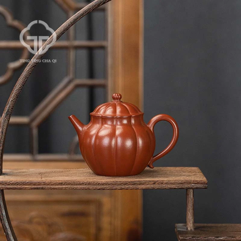 筋纹宫灯 林曼曼制 朱泥 160cc 紫砂壶