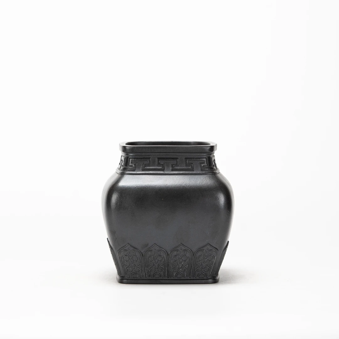 珽珽茶器 平生山隐 慕明式莲花座建水 高12cm 家用茶周边