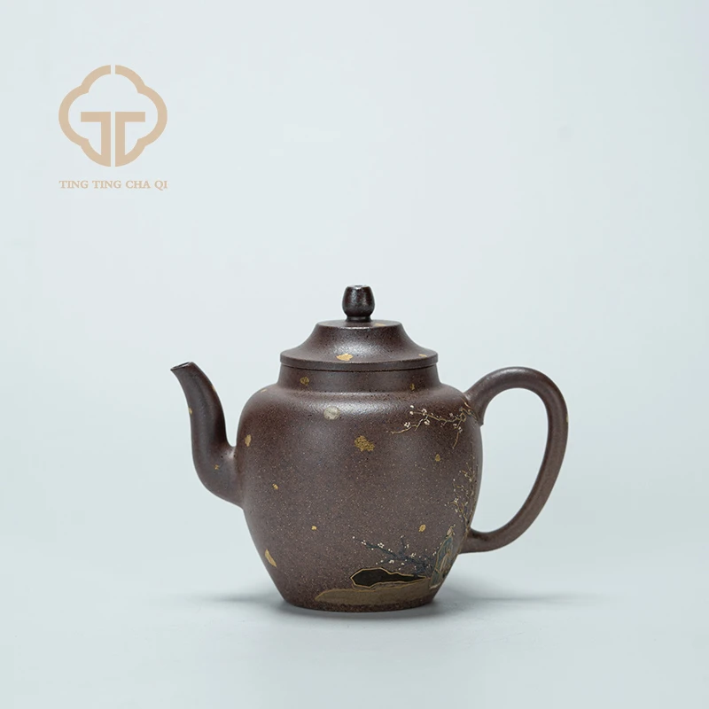 【玉呈窑】柴烧刻望月宫灯 周华强制 260cc 紫砂壶家用泡茶茶壶